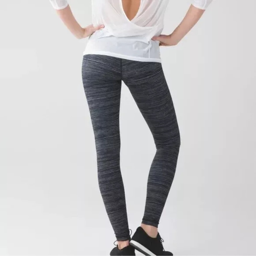 Lululemon Wunder Under Pant Leggings‎ III Blurry Belle Battleship Black Size 4